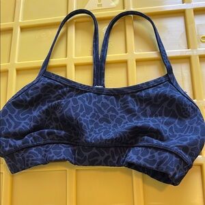 Women's Blue Leopard Print Sports Bra